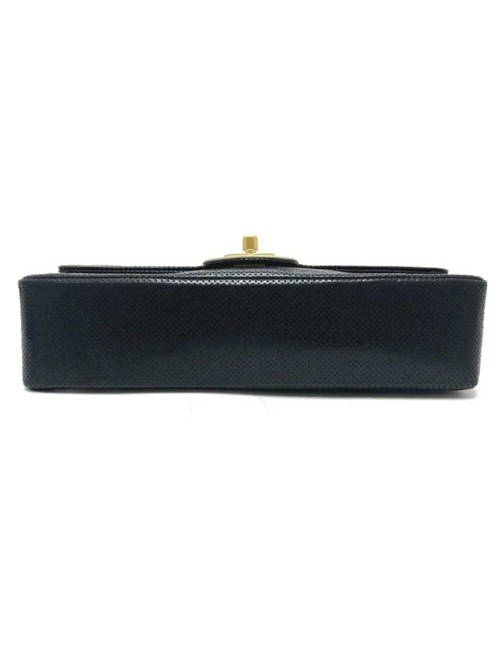 Chanel Shoulder Bag CC Logo Perforated a Leather Black